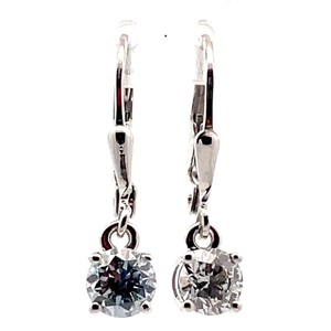 lot 31C image: 1.20 Carat Diamond Solitaire Dangle Drop Lever Back Earrings