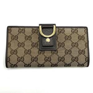lot 55N image: Gucci GG Canvas Wallet with Black Leather Trim $650 Retail