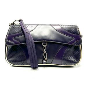 lot 46K image: Prada Purple Leather Shoulder Bag $1,200 Retail