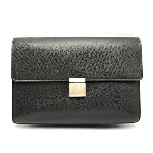 lot 65N image: Louis Vuitton Black Taiga Selenga Clutch Bag $700 Retail