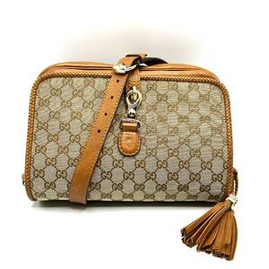 lot 7M image: Gucci Brown Marrakech GG Canvas x Leather Crossbody $1,000 Retail