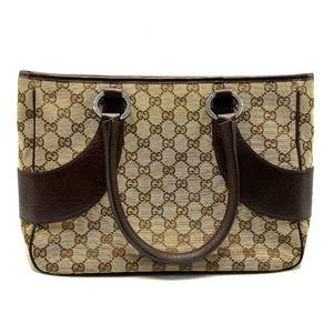 lot 21K image: Gucci Brown GG Canvas x Leather Tote Bag $1,100 Retail