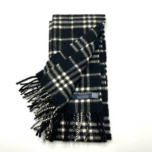 lot 47A image: Burberry Black & White Check 100% Cashmere Scarf