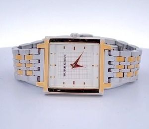 lot 29D image: Burberry Two-Tone Stainless Steel Square Watch - Swiss Made