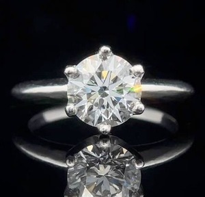 lot 0K image: Tiffany & Co. 1.66 Carat Round Natural Diamond Solitaire in Platinum, Orig Box & Paperwork $44,000 Orig. Retail VIDEO