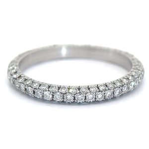 lot 14F image: Armond Jacoby Desginer 1.14 Carat Natural Diamond Eternity Pave Ring in Platinum $4,999 Retail