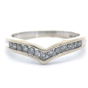 lot 55U image: 0.40 Carat Diamond Channel Chevron Ring in White Gold VIDEO
