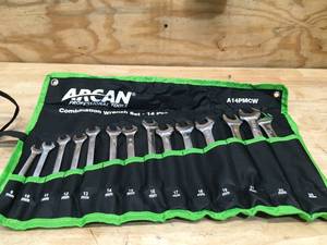lot 108 image: Arcan 14 Piece Combination Wrench Set Model # A14PMCW
