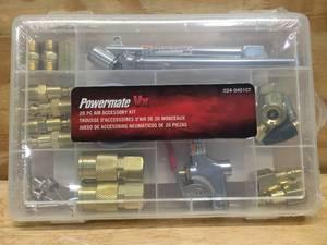 lot 111 image: Powermate 26 Piece Air Accessory Kit Model # 024-0401CT