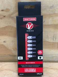 lot 156 image: Craftsman MM Hex Bit Sockets Model # CMMT17720W 1127244