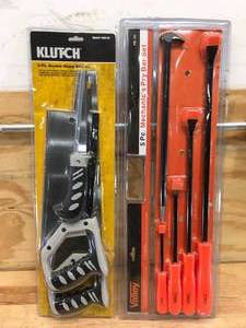 lot 170 image: Klutch 3 Piece Saw Kit and 5 Piece Mechanics Pry Bar Set