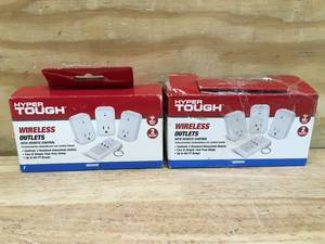 lot 196 image: Lot of 2 - Hyper Tough Indoor Wireless Outlets with Remote Controls