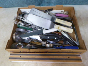 Box of Assorted Kitchen Utensils