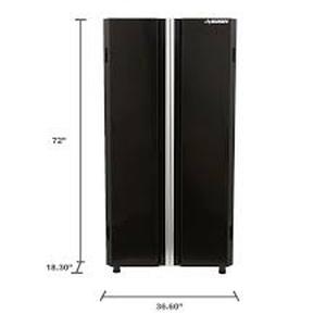 Husky Ready-to-Assemble 24-Gauge Steel Freestanding Garage Cabinet in Black (36.6 in. W x 72 in. H x 18.3 in. D) Customer Returns See Pictures