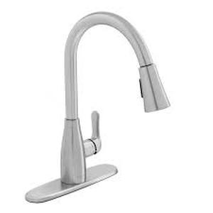 Glacier Bay McKenna Single-Handle Pull Down Sprayer Kitchen Faucet in Stainless Steel with TurboSpray and FastMount Customer Returns See Pictures
