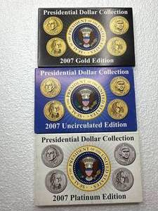 2007 Washington Presidential Dollar Collection (gold & platinum plated)