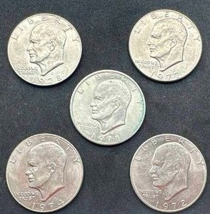 Lot of 5 Eisenhower Dollars