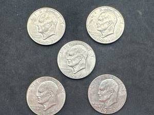 Lot of 5 Eisenhower Dollars