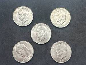 Lot of 5 Eisenhower Dollars