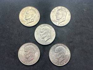 Lot of 5 Eisenhower Dollars