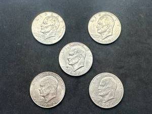Lot of 5 Eisenhower Dollars