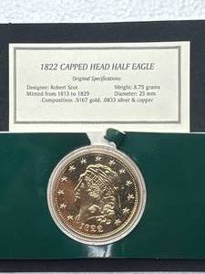 1822 Capped Head Replica Coin