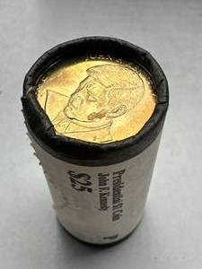 Full Roll of 25 Kennedy Dollar Coins