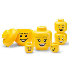 lot 47 image: LEGO Minifigure Storage Head Ultimate 6-Piece Set 2x Large, 2x Small, 2x Mini