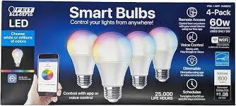 lot 92 image: Feit Electric A800RGBW4 60W-equivalent LED Smart Bulbs, 4-Pack