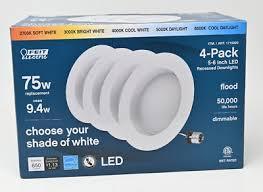 lot 95 image: Feit Electric 5-6 inch Led Recessed Dimmable Downlights Multiple Shades - 4 Pack
