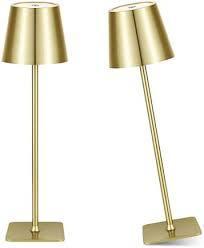 lot 97 image: Mikasa Rechargeable 14-inch LED Lamps with Touch Control, Set of 2-Gold