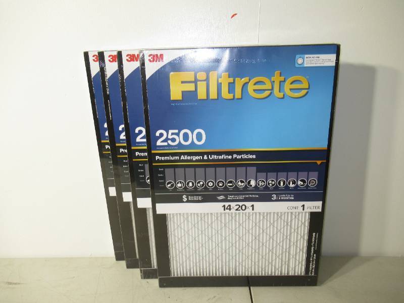 lot 104 image: 3M 2500 Series Filtrete 1 Filter, 4-pack-14 x 20 x 1