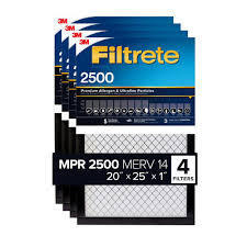 lot 105 image: 3M 2500 Series Filtrete 1 Filter, 20 x 25 x 1 (Pack of 4)