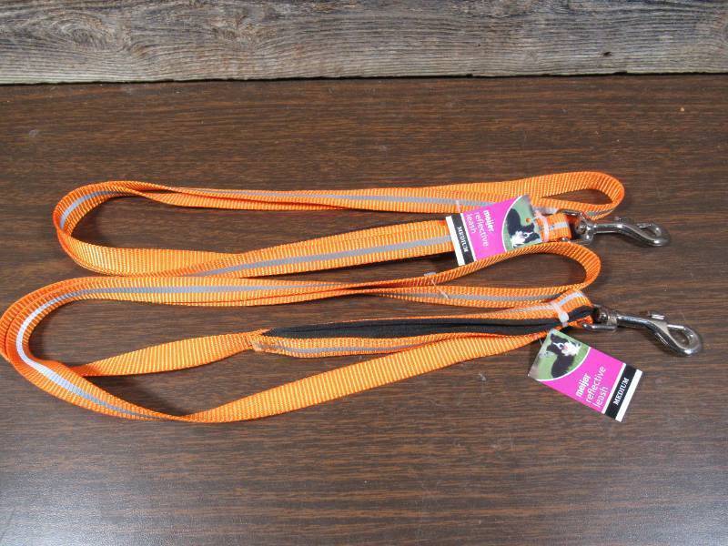 lot 159 image: Set of 2 Meijer Reflective Dog Leashes-For Medium Dog-60 Long