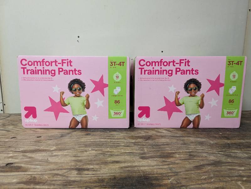 lot 704 image: 2 Cases - Girls Disposable Training Pants - 3T-4T - 86ct - up&up - 172 Total
