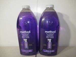 lot 13 image: Set of 2 Method French Lavender All Purpose Surface Cleaner Refill - 68 fl oz