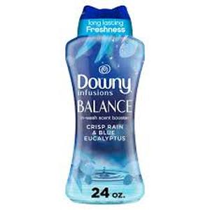 lot 50 image: Downy Infusions Balance Crisp Rain & Blue Eucalyptus In-Wash Scent Booster Beads-24oz