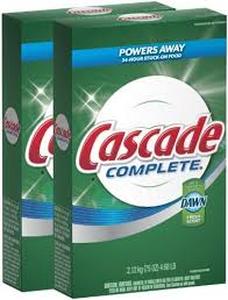 lot 64 image: Set of 2 Cascade Fresh Scent Powder Dishwasher Detergent - 75oz