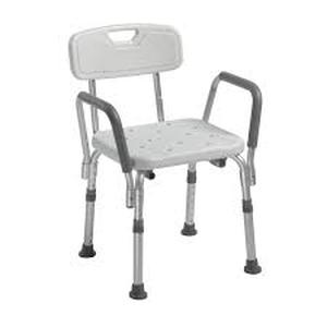lot 111 image: Drive Medical Knock Down Bath Bench with Back and Padded Arms