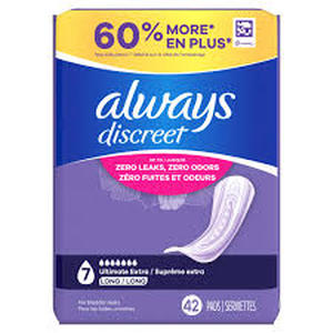 lot 132 image: Set of 2 Always Discreet Ultimate Extra Protection 7 Drop Base Pads-42ct