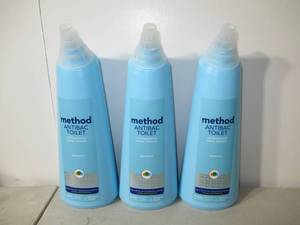 lot 73 image: Set of 3 Method Spearmint Cleaning Products Antibacterial Toilet Bowl Cleaner - 24 fl oz