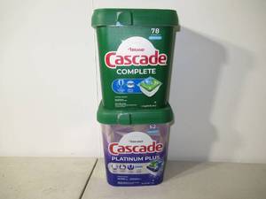 lot 88 image: Set of 2 Cascade ActionPacs Dishwasher Detergents - Fresh Scent-52 & 78 Count