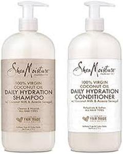 lot 143 image: SheaMoisture Coconut Oil Moisture Shampoo & Conditioner, 34 fl oz