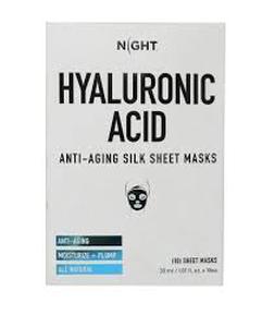 lot 185 image: NIGHT Silk Sheet Hyaluronic Acid Masks, 10-pack