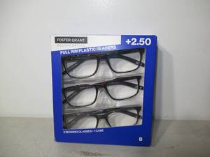 lot 213 image: Foster Grant Full Frame Plastic Classic Reading Glasses 2.50