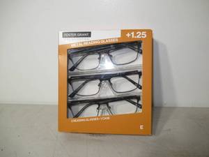 lot 215 image: Foster Grant Full Frame Metal Reading Glasses 1.25