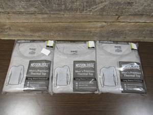 Lot of 3 Mission Ridge Mens Premium Thermal Tops-Grey-2XLarge
