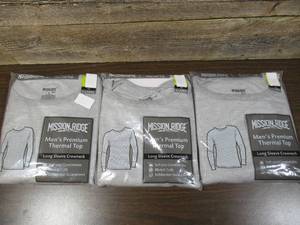 Lot of 3 Mission Ridge Mens Premium Thermal Tops-Grey-XLarge