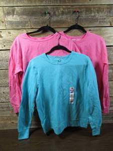 Mixed Lot of 3 Fruit Of The Loom Womens Sweatshirts-Teal & Pink-Medium