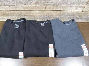 Set of 3 Fruit of the Loom Mens Sweatshirts-Black Hearth Black-Small
